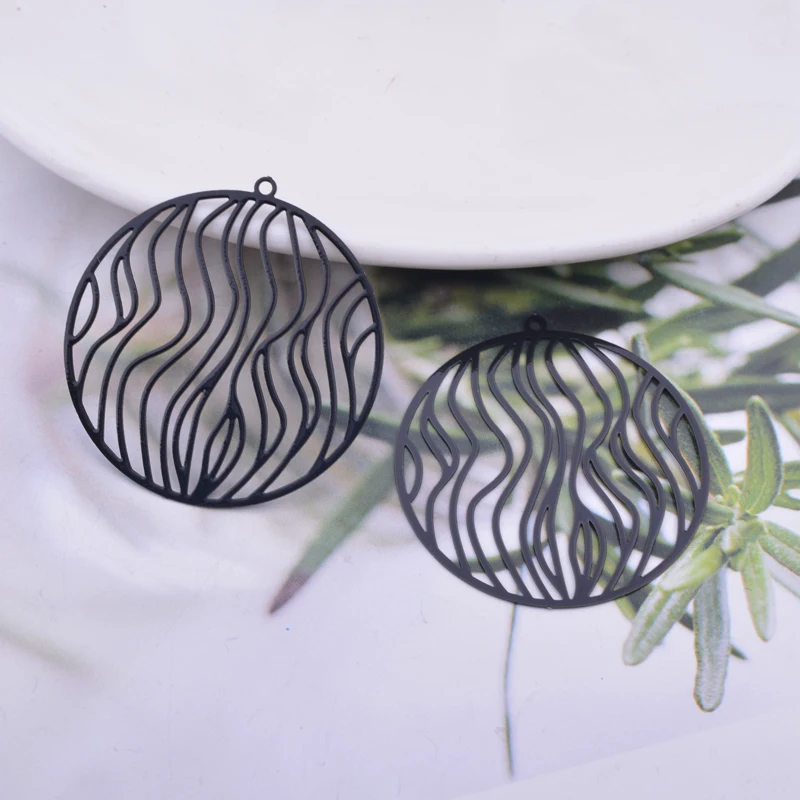 30 Stück Ab6568 35*37mm Filigrane Runde Anhänger für DIY-Schmuck- und Ohrringherstellung – Detail 8