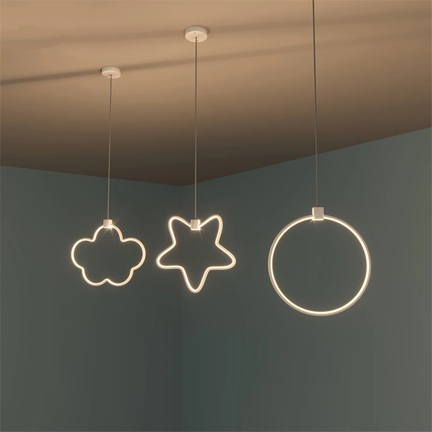 

Nordic Clouds Stars Restaurant Small Pendant Lamp Children's Bedside Bedroom Bar Hanging Lamp Dining Room Corridor Pendant Light