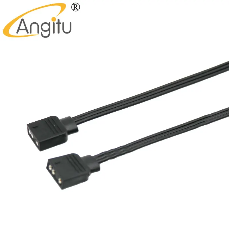 Angitu 3pin RGB 5 فولت مروحة كمبيوتر LED شريط تمديد كابل اللوحة الأم ضوء التحكم موصل ul 1007 22awg-50cm