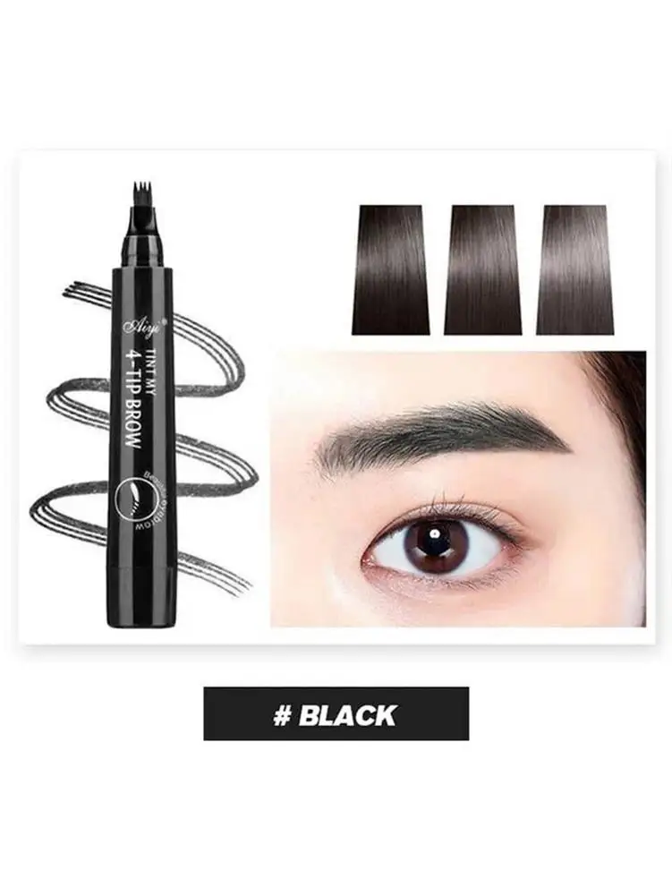 Nuova matita per sopracciglia liquida impermeabile Microblading Eye Pencil punta a forchetta Fine Sketch Eye Brow Tattoo Tint Pen cosmetici di bellezza