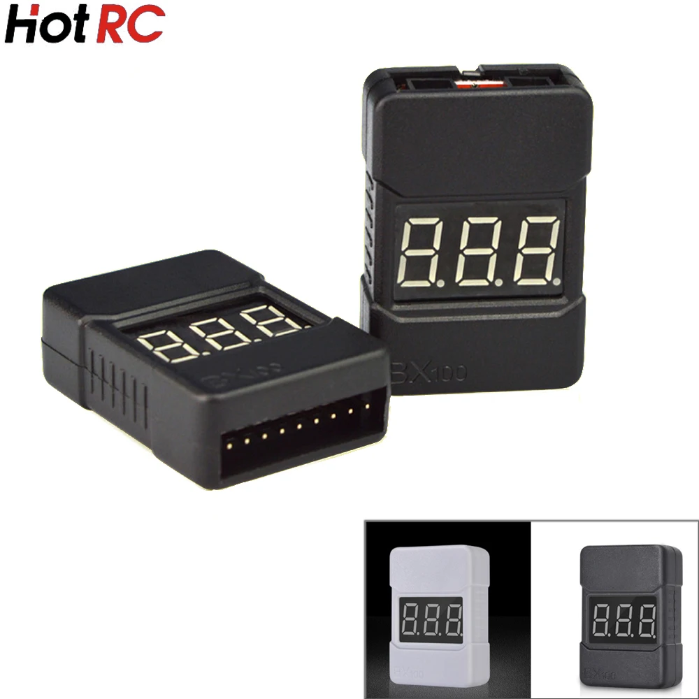 2pcs/1pcs BX100 1-8S Lipo Battery Voltage Tester/ Low Voltage Buzzer Alarm/ Battery Voltage Checker with Dual Speakers