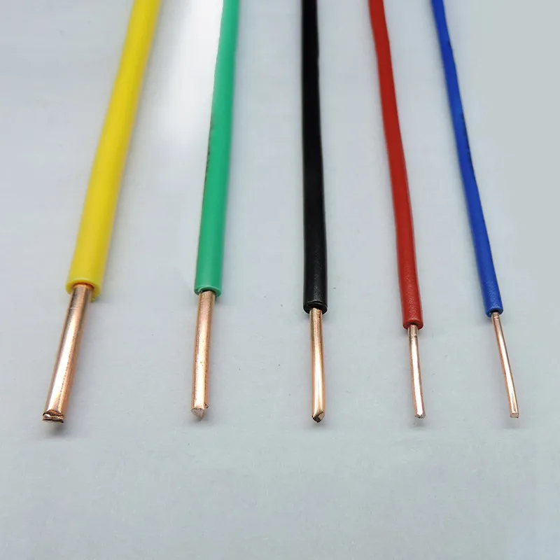 Przewód skrzynki rozdzielczej 18/17/15/13/9AWG 1 metr BV jednożyłowy drut twardy drut do ulepszeń w domu rdzeń z czystej miedzi w osłonie PVC