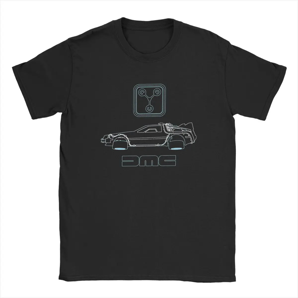 Back To The Future T-Shirt for Men Delorean and Flux Capacitor Casual 100% Cotton Tees Round Neck Short Sleeve T Shirts