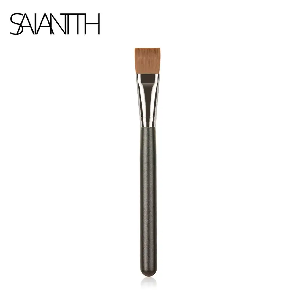 Saiantth 191 foundation makeup brushes flat tongue black coffee beauty tool mask brush professional make up long wood smooth