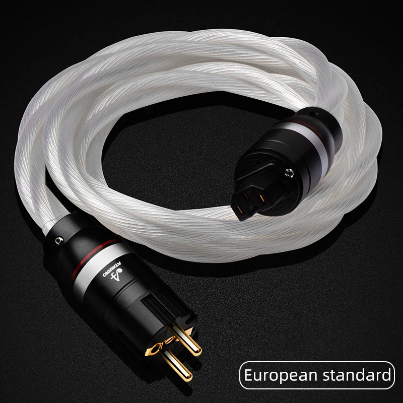 ATAUDIO HIFI Audio Stromkabel OCC versilbert Decoder Leistungsverstärker Stromkabel US/EU/AU Stecker 4