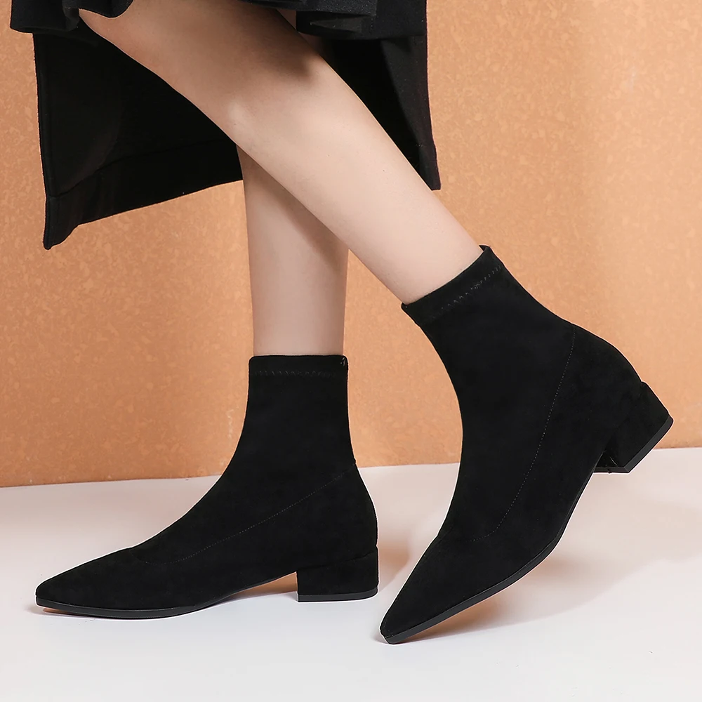 Fashion Women Boots Elastic Ankle Boots Thick Heel High Heels Shoes Woman Socks Boots 2020 New Autumn Winter zapatos de mujer