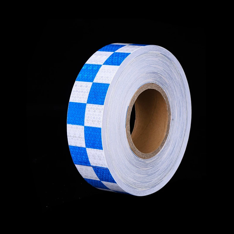 VOOFENG PVC Reflective Tape Car Sticker for Road Safety Check Style 5cmX5m 5cmX10m RS-6490