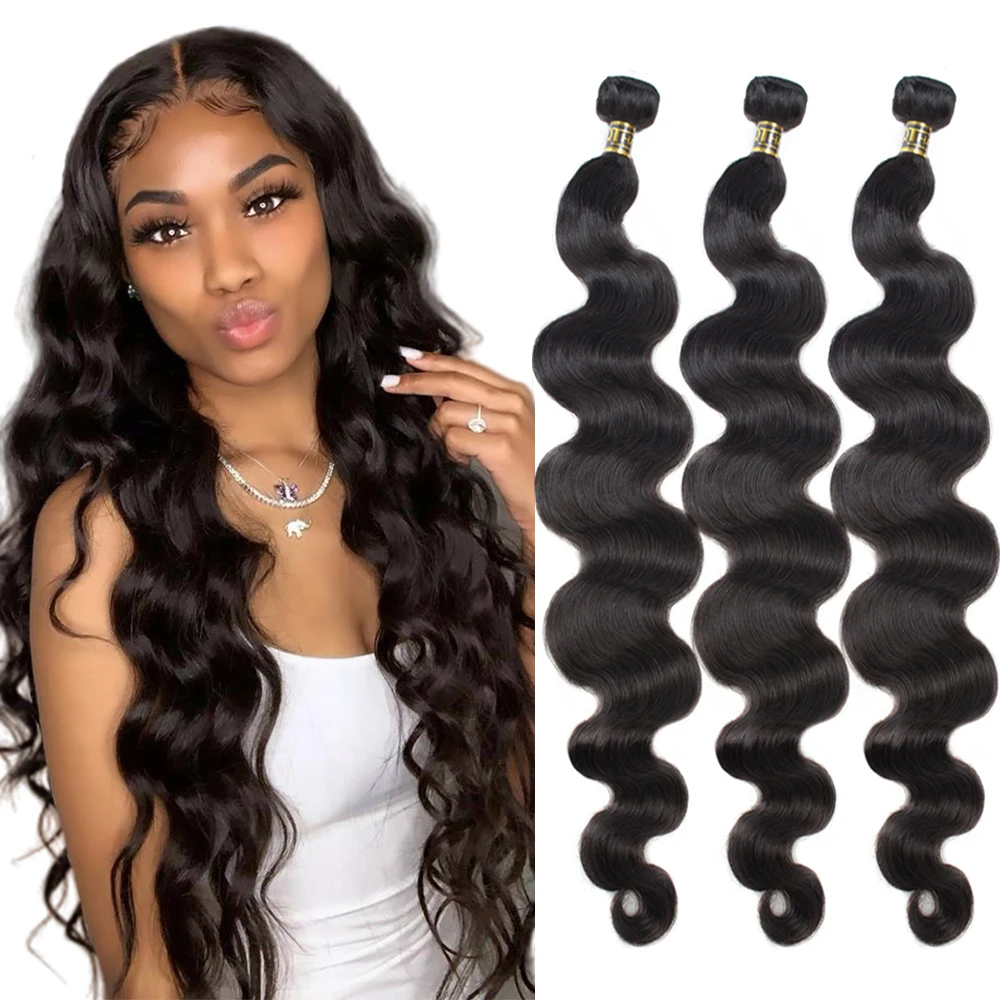 

40 Inch Body Wave Bundles Peruvian Body Wave Human Hair Bundles For Black Women Remy Hair Extension 1/3/4 PCS Human Hair Bundles