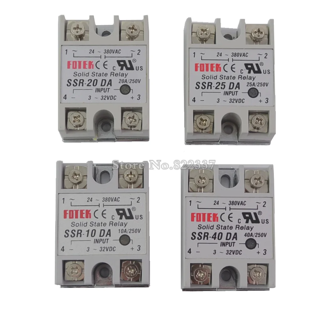 Solid State Relay SSR-10DA SSR-25DA SSR-40DA 3-32VDC TO 24-380V AC