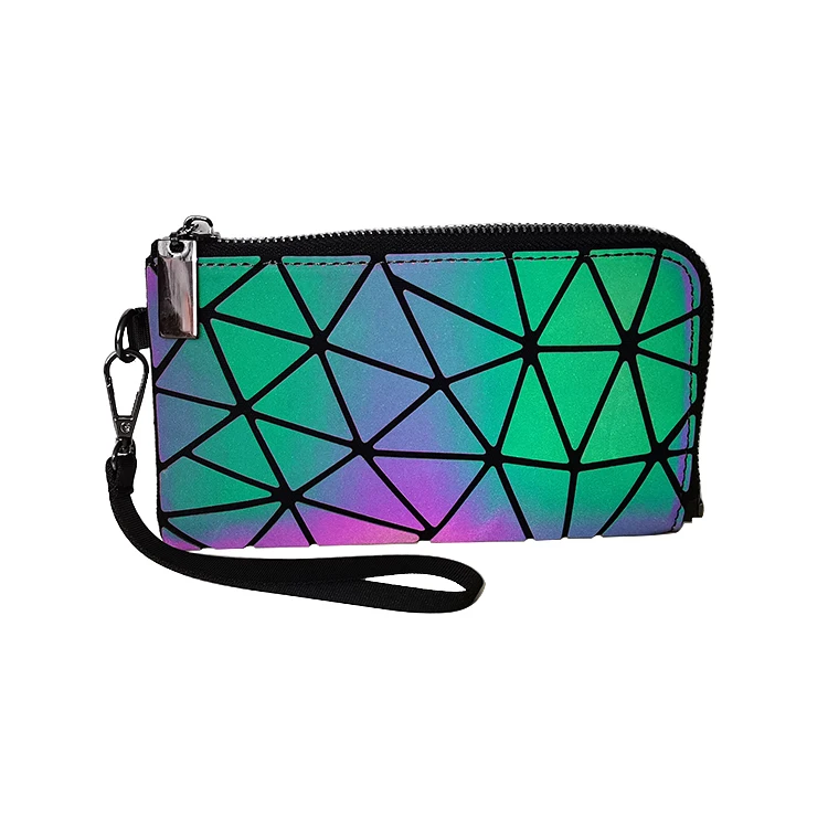 Seasonblack wallet geometric luminous color changing wallet bag card bag mobile phone bag hand bag fashion casual bag