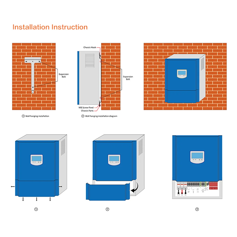 Imagem -04 - Controlador Híbrido de 5000w 10kw 48v 96v 220v Off-grid Chão Solar e Diesel com Sistema Pwm e Sistema de Carga de Descarga Trifásica