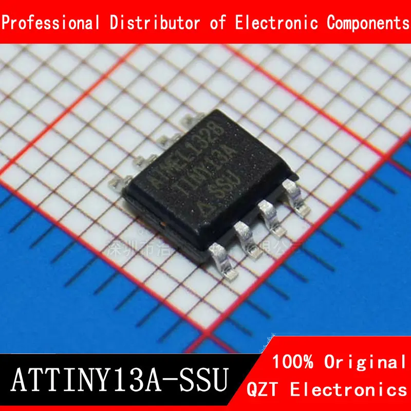 10PCS ATTINY13 ATTINY13A TINY13A MCU AVR 1K แฟลช20MHZ IC ATTINY13A-SSU SOP-8