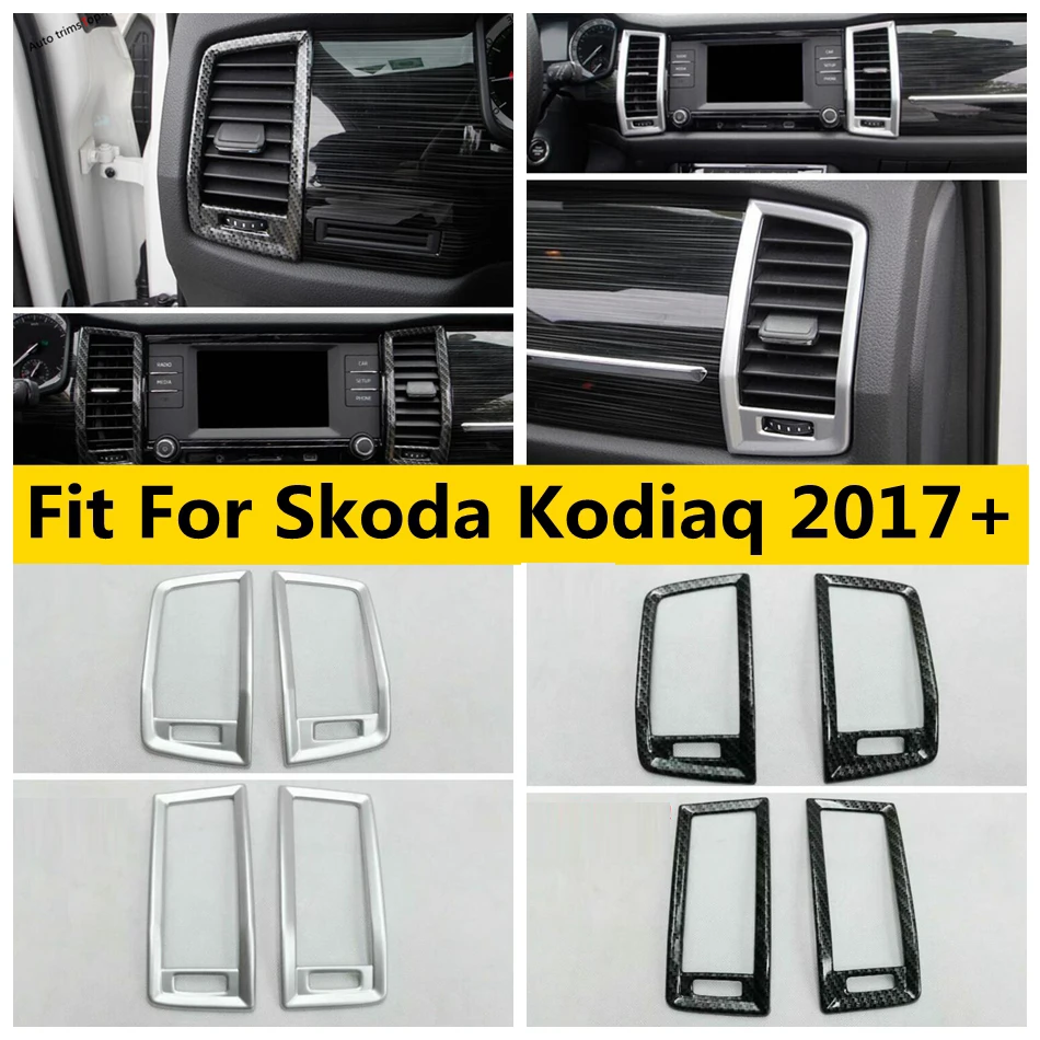 

ABS Front Dashboard Air Conditioner Outlet AC Vents Decoration Frame Cover Trim Fit For Skoda Kodiaq 2017 - 2023 Car Accessories