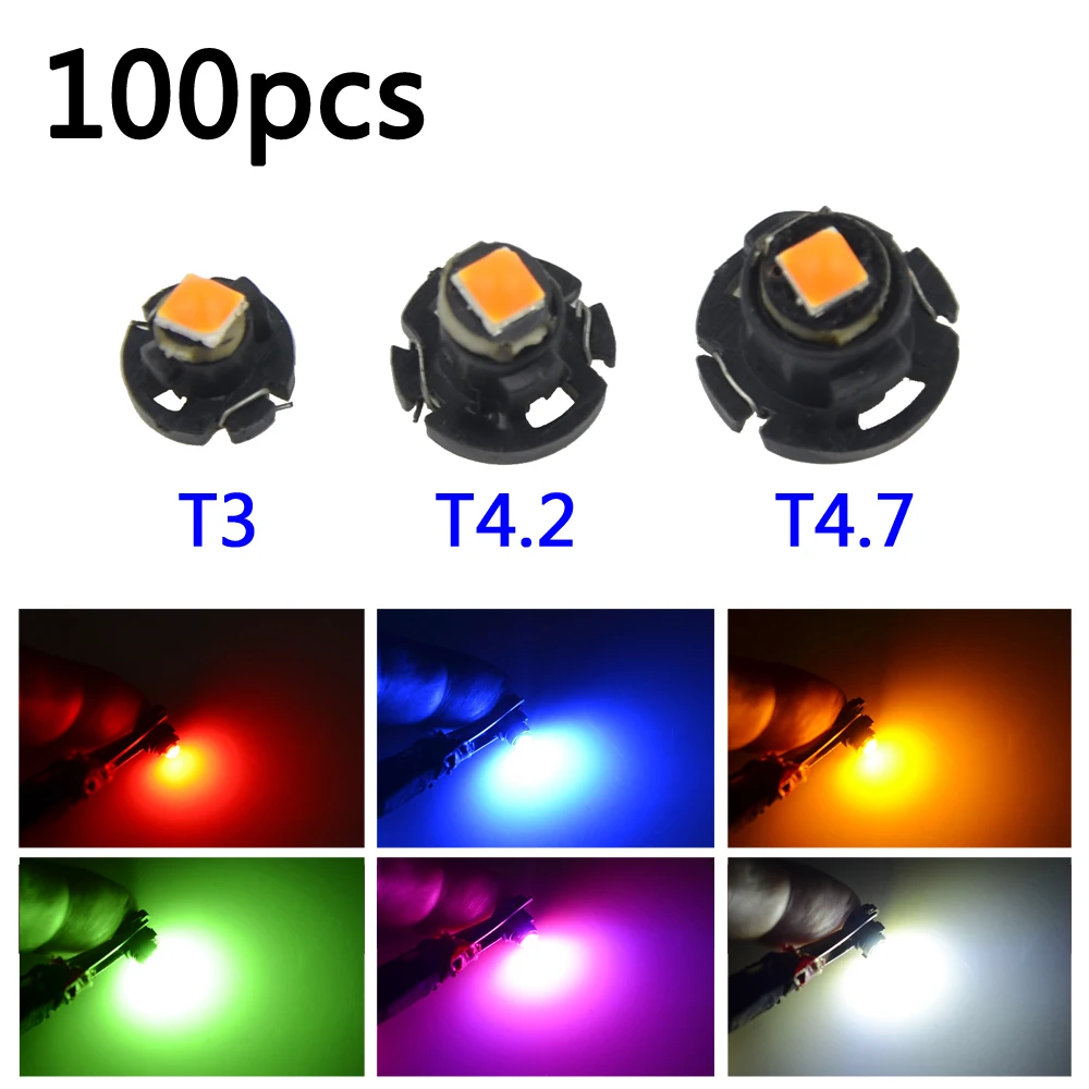 

50/100pcs T3 T4.2 T4.7Super Bright High Quality LED Car Board Instrument Panel Lamp Auto Dashboard Warming Indicator Wedge Light