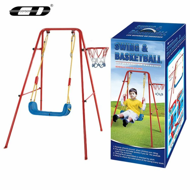 COYDOY PE Soft Board Indoor Recreation Outdoor Field Swing Shooting Toys 2-in-1 Sports Ball Kids Swing Basketball Iron Rack