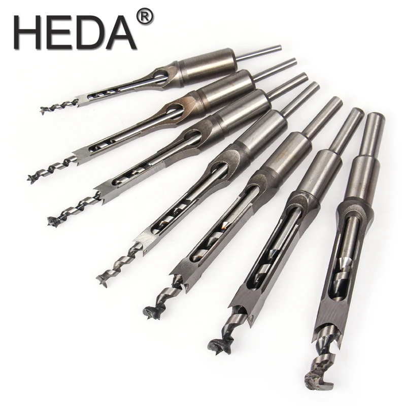 6-25mm 1Pc Woodworking Tools Twist Square Hole Drill Bits Auger Mortising Chisel Extended Saw For Wood Carving DIY Furniture