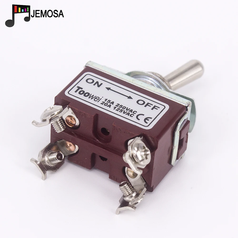 Toowei-Interruptor de palanca de 4 pines, interruptor basculante de encendido y apagado de 15A, 250V/ 20A, 125V SPST, orificio de montaje de 12mm, contacto Scraw, 1 unidad