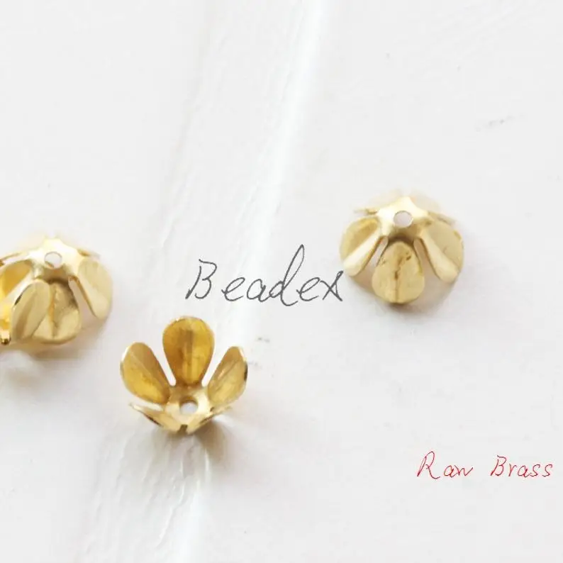 Solid Brass Flower Bead Cap - 7.5mm (2029C)