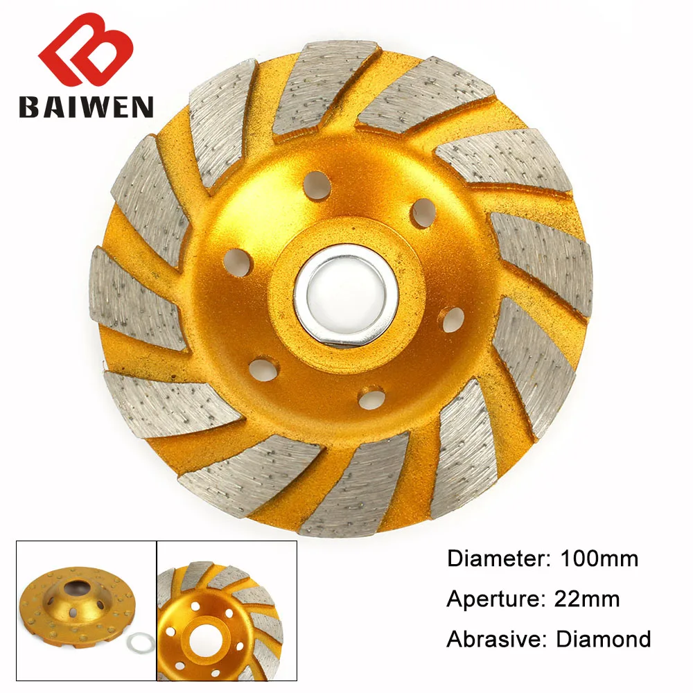 

100mm 4inch Cup Diamond Segment Grinding Disc Bowl Type Cutting Off Wheel For Concrete Marble Terrazzo Polishing Abrasive Tools