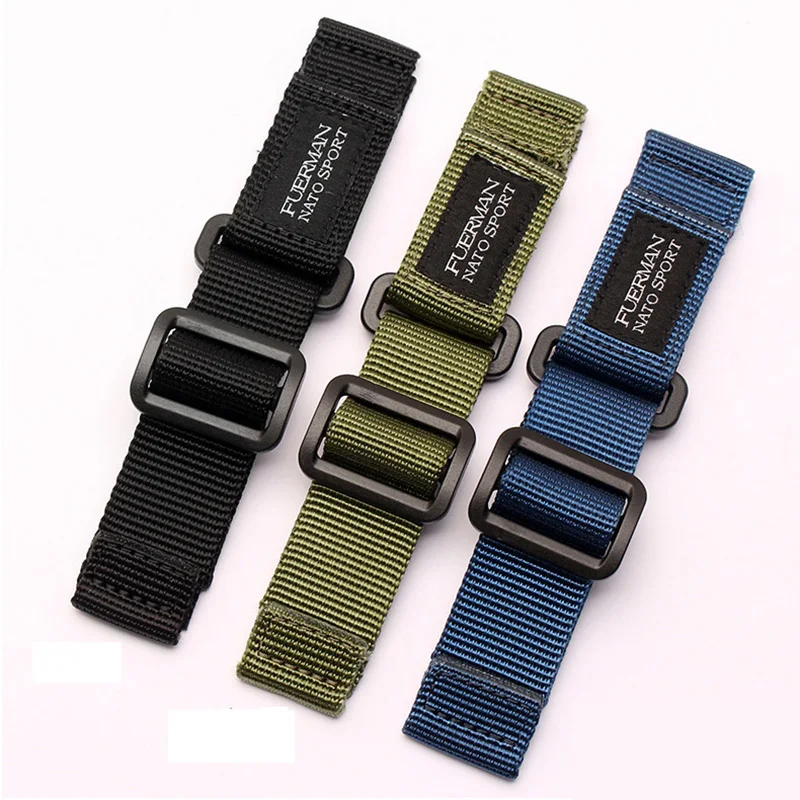 hot top Nylon watch strap for S-eiko no 5 Army green blue leisure outdoor waterproof sport watchband 20mm 22mm 24mm Wrist band