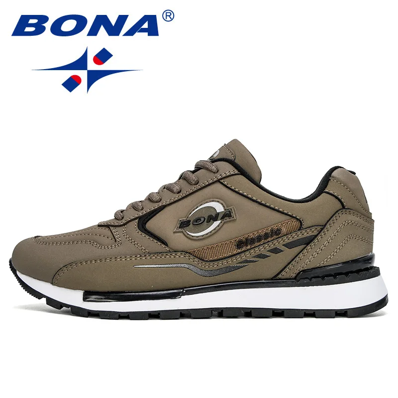 BONA New Designers Nubuck Leather Trendy Sneakers Men Outdoor Casual Shoes Man Sapato Masculino Krasovki Zapatos De Hombre