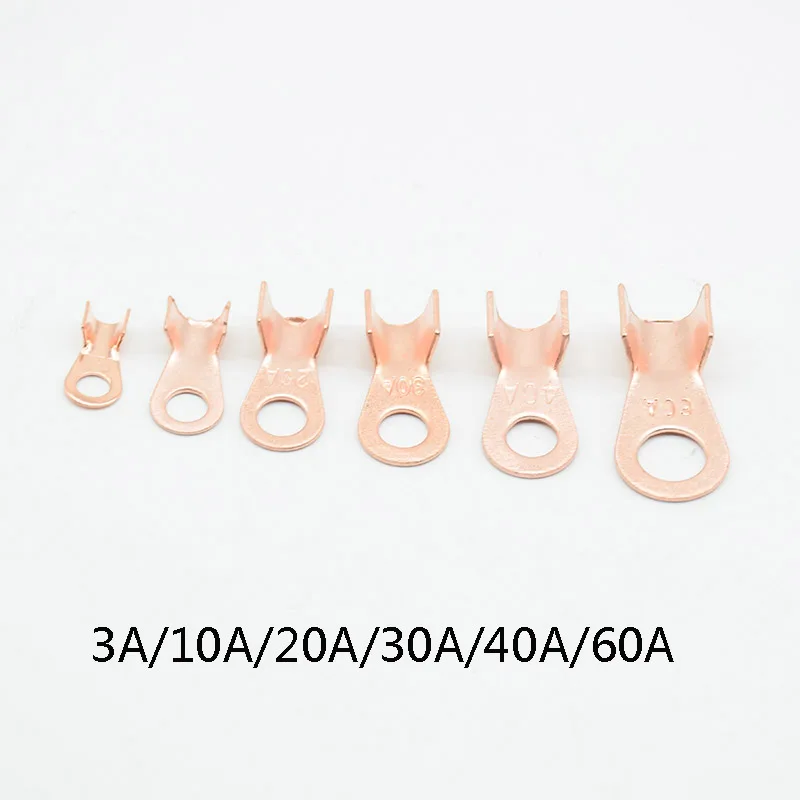 Terminal OT Series 3A/10A/20A/A30A/40A/60A Splice Wire Dia Copper O shape Circular Naked Battery Cable Connector Open Lug