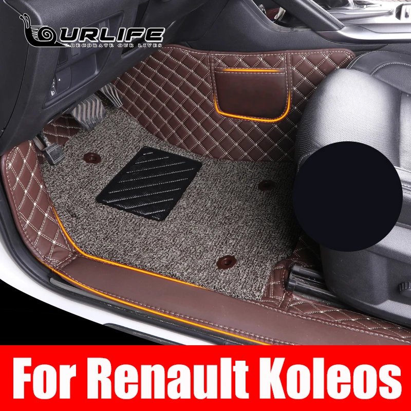 Car Floor Mats Car Accessorie Car Carpet Leather Covers car  For Renault Koleos 2 Samsung QM6 2016-2021