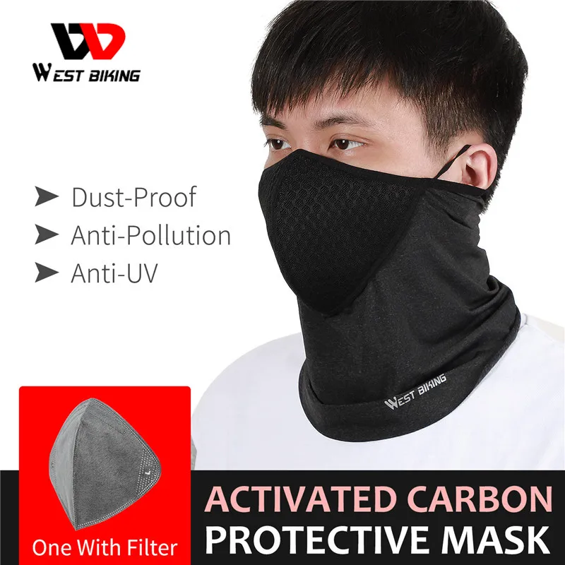 WEST BIKING Cycling Mask With Filter Activated Carbon Sport Cycling Running Mask PM2.5 Anti-pollution Washable Bicycle Face Mask