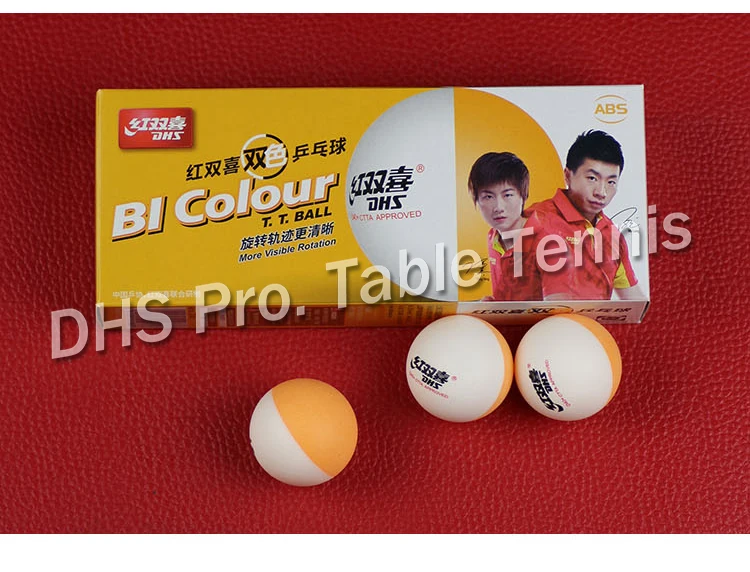 DHS Table tennis balls D40+ BI Colour Seamed ABS new material Plastic Poly Ping Pong Balls