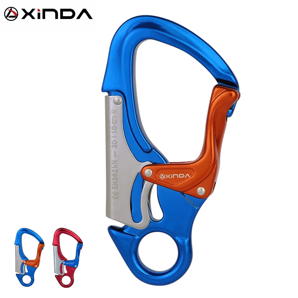 Xinda Outdoor Rock Climbing Carabiner 30KN Mountaineering downhill Safety hook Via Ferrata Buckle Working At Height  Equipment