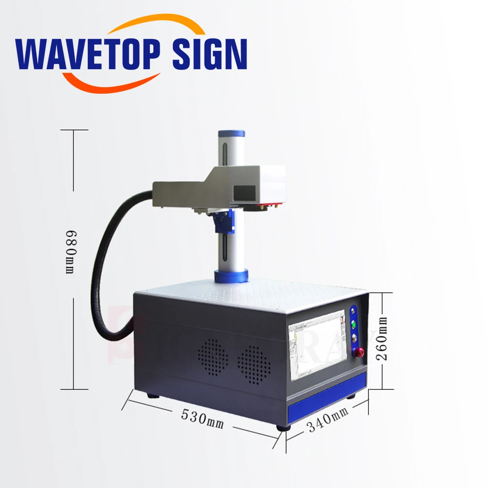 WaveTopSign 1064nm 20w Portable Fiber Laser Marking Machine Marking Range 175x175mm for Metal Stainless Steel