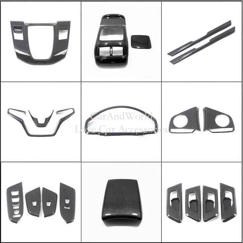 Car Carbon Fiber Inner Console Air Outlet Switch Armrest Steering Wheel Frame Cover Trims Accessories For Honda CR-V 2017-2021