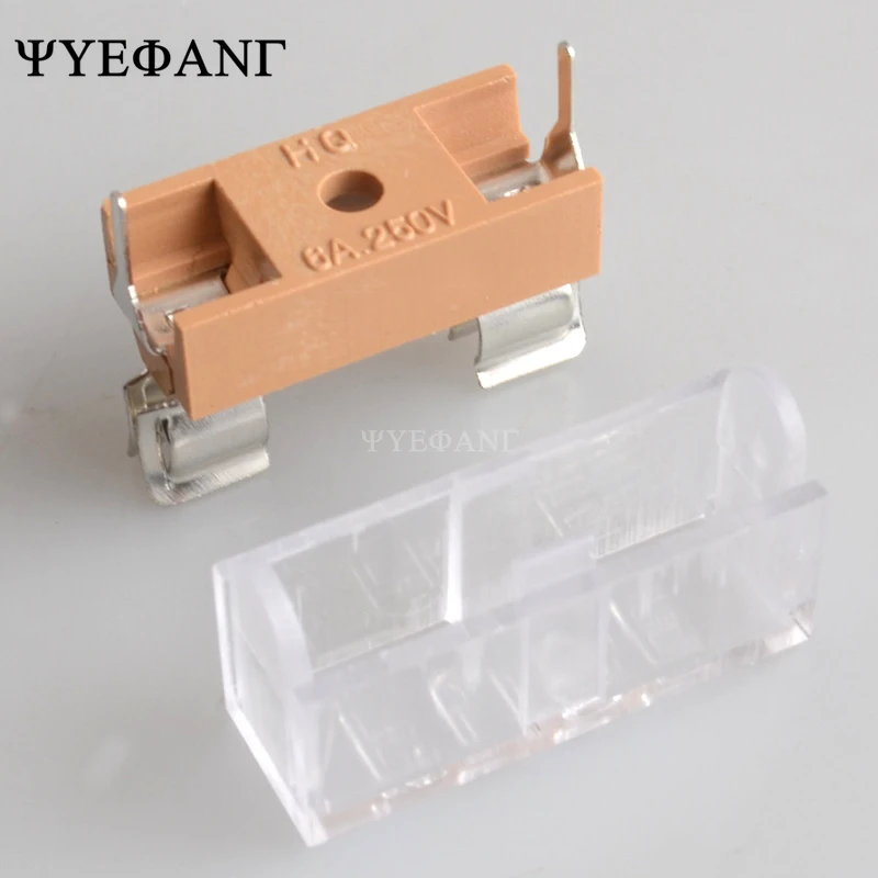 5 sztuk 5*20mm szklany uchwyt bezpiecznika przezroczysty uchwyt z bloki bezpiecznikowe z przezroczystą pokrywą 5x20mm nagłówek ubezpieczenia 250V