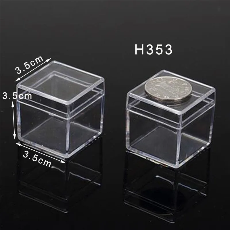 Small Square Box Clear Plastic Storage box for DIY Tool Nail Art Jewelry accessories beads mini crafts case container 1pcs