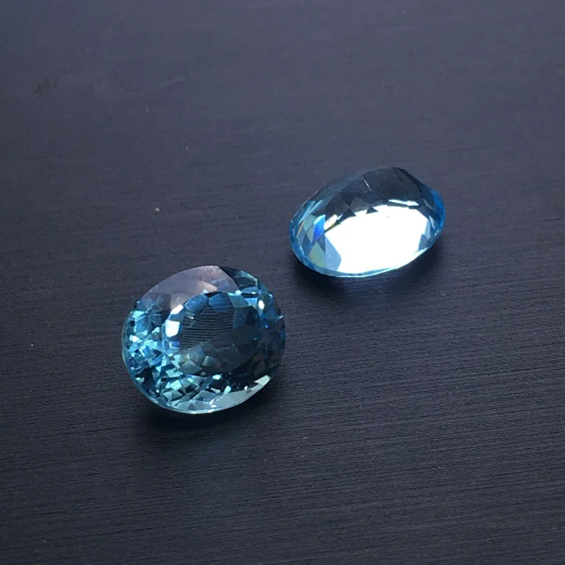 CSJ Real Natural Sky Topaz Loose Gemstone Oval Cut For Diy Fine Jewelry 925 Silver Gold Mounting Ring