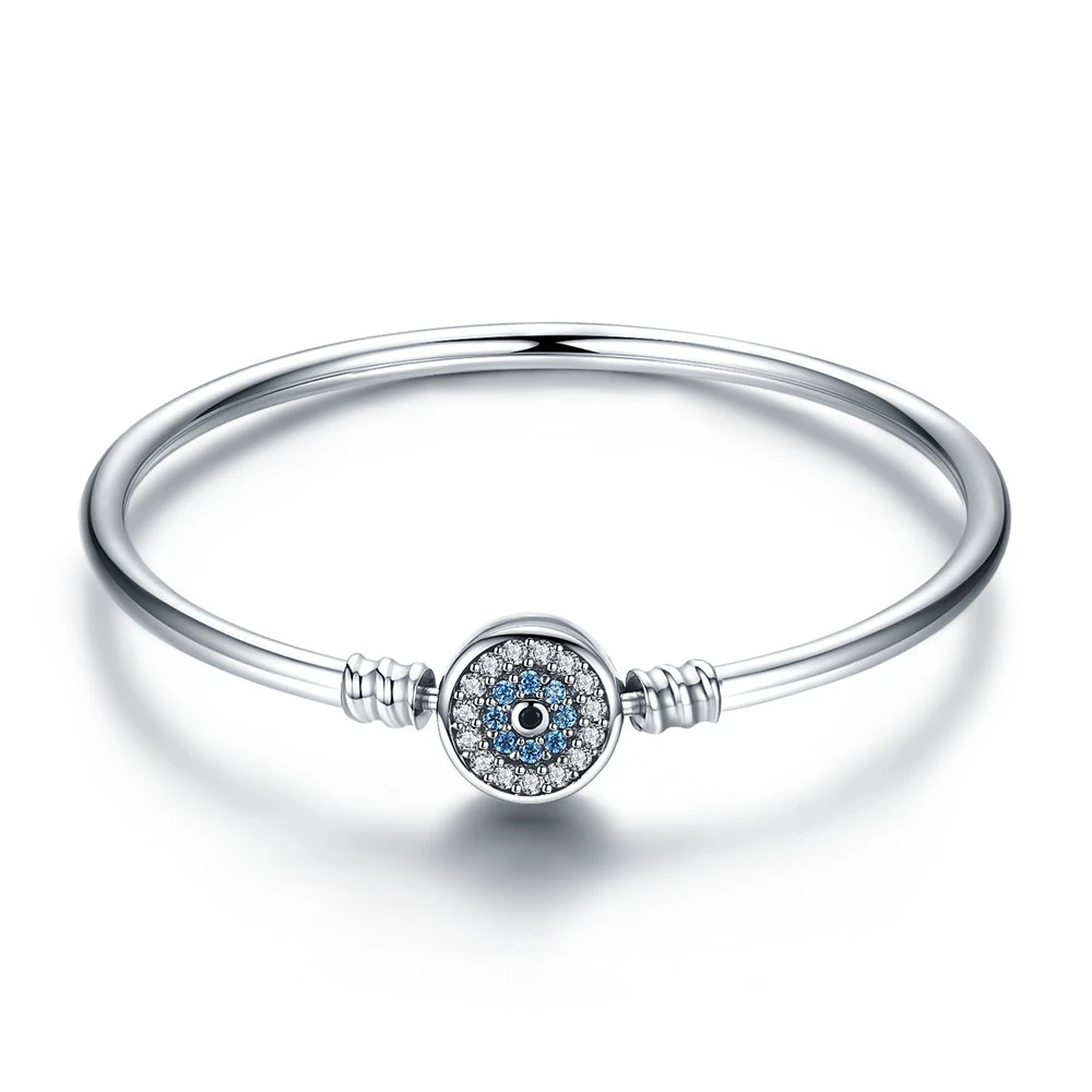 WOSTU 100 % 925 Sterling Silber Original Armbänder Schneeflocke Blaue Augen Zirkon Kette Fit Frauen Armband & Armreif Luxus Schmuck