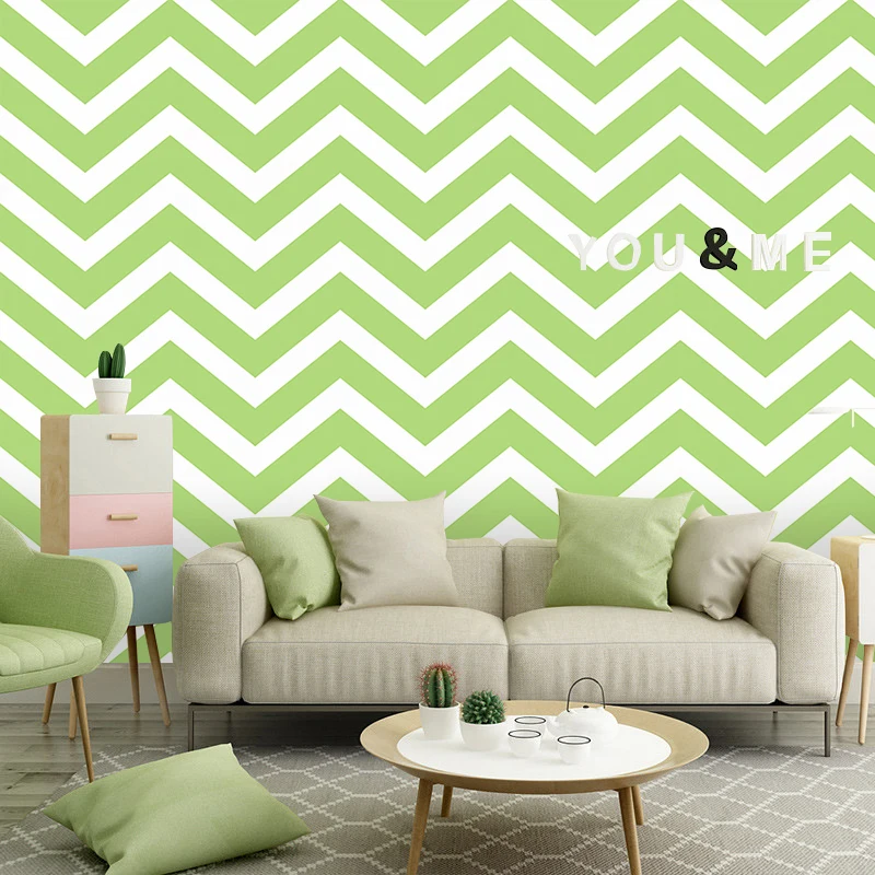 

Nordic Geometric 3D Wave Wall Papers Abstract PVC Waterproof Ins Pink Green Wallpaper Roll for Kids Bedroom Living Room Walls