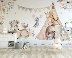 beibehang Custom 3d wallpaper beautiful original forest animal children's room background wall painting wall papers home decor