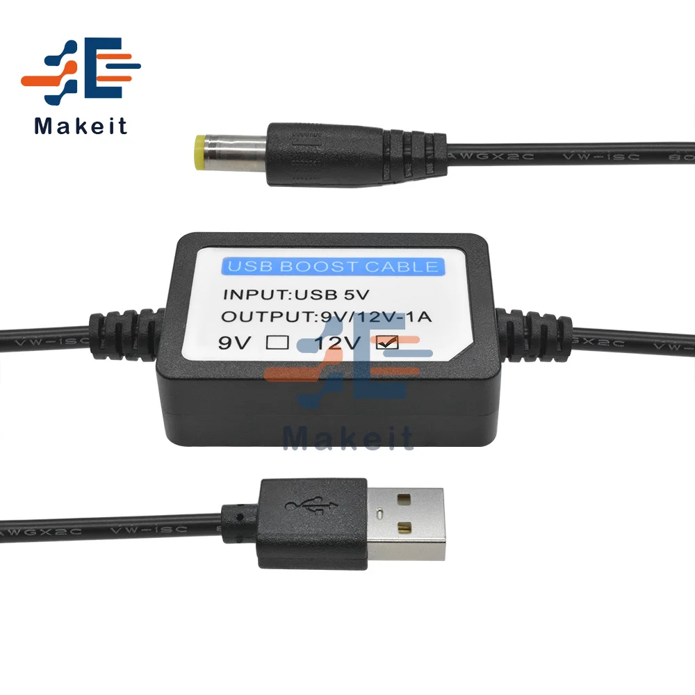 DC 5V to 9V/12V 1A USB Charge Power Boost Cable 2.1x5.5mm Power Step UP Converter Adapter For Mini Speaker image 5