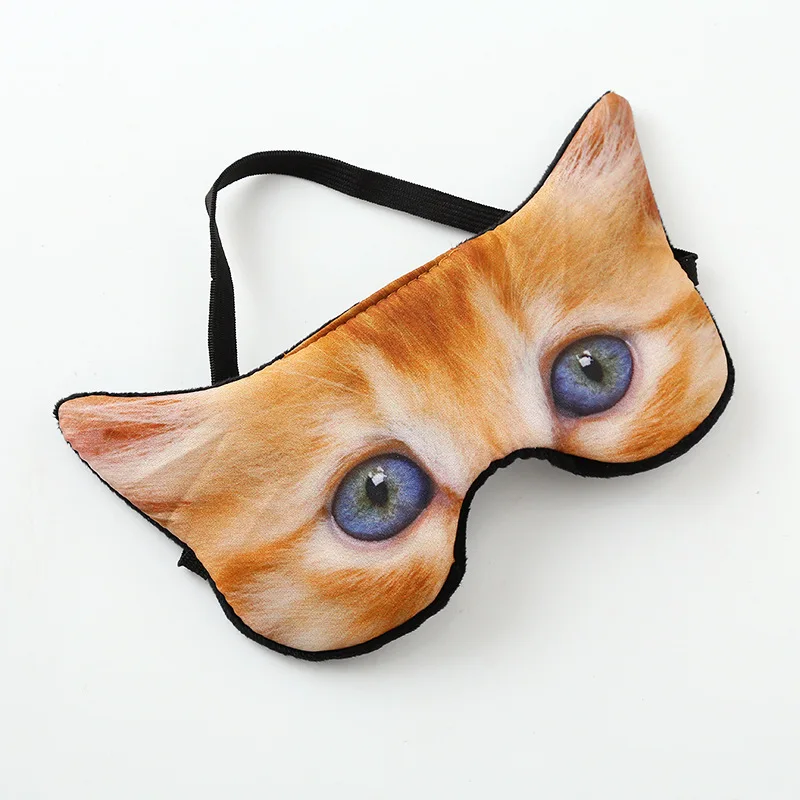 Travel Sleeping Blindfold Novelty Lifelike 3D Animal Eye Mask Funny Cat Tiger Pug Glasses Dog Cartoon Fox Eye Patch Sleep Mask