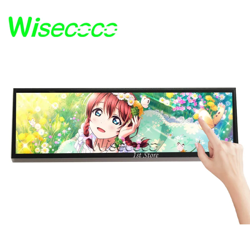 Wisecoco 14 Inch 4K 3840X1100 Aida64 IPS LCD Monitor Secondary Gaming Console Panel 60Hz Controller Board Raspberry Pi Display