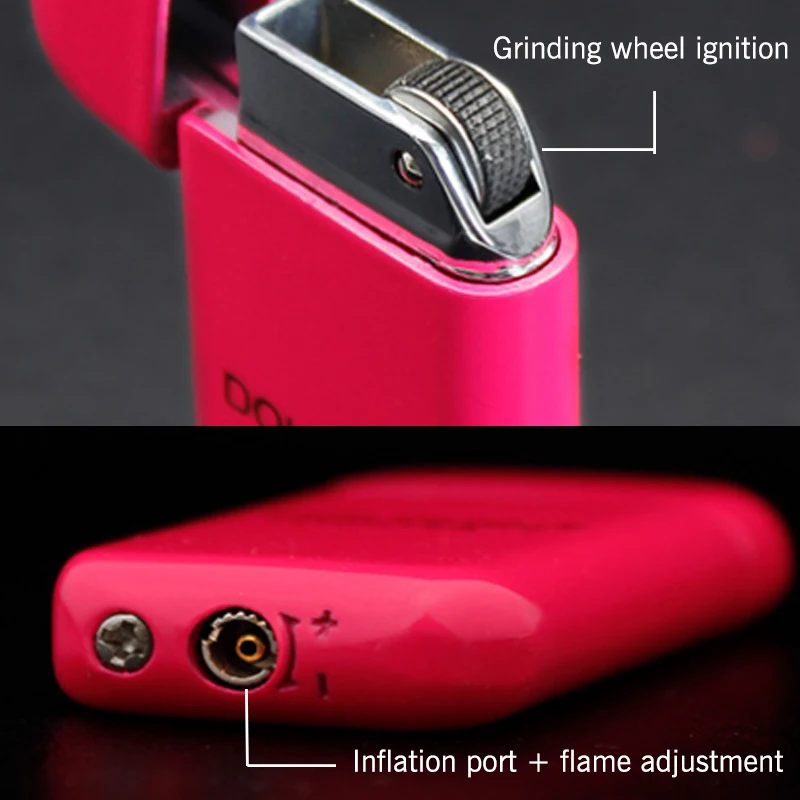 Dolphin Metal Lighter Protable Refillable Butane Gas Grinding Wheel Lighter Cigarette Smoking Accessories