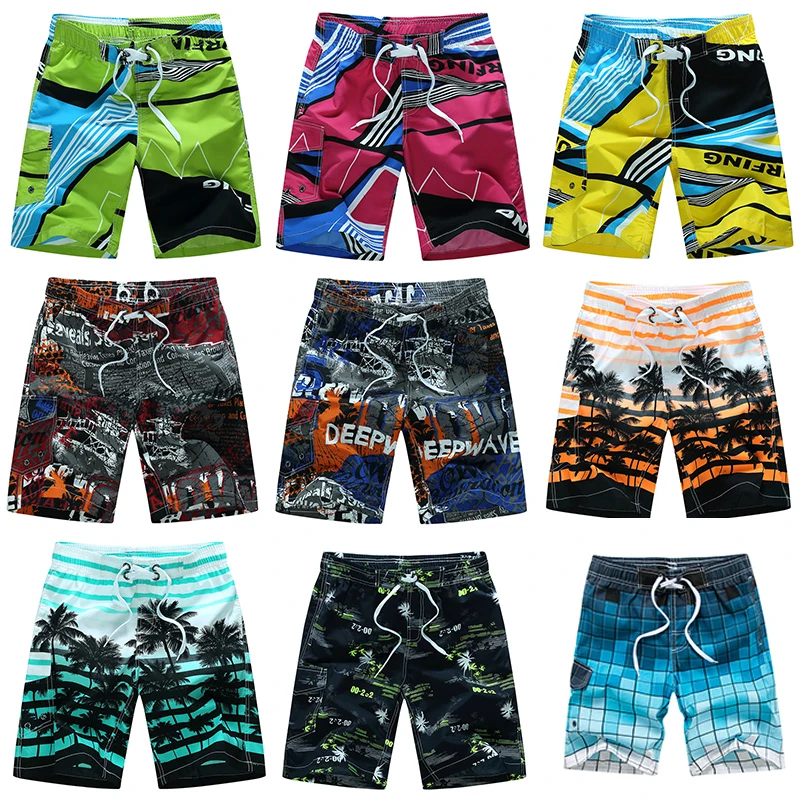 Men\'s Surf Board Shorts Surfing Beach Trunks Swimming Wear Bermudas Masculina Swimwear Plus Size 4XL 5XL 6XL