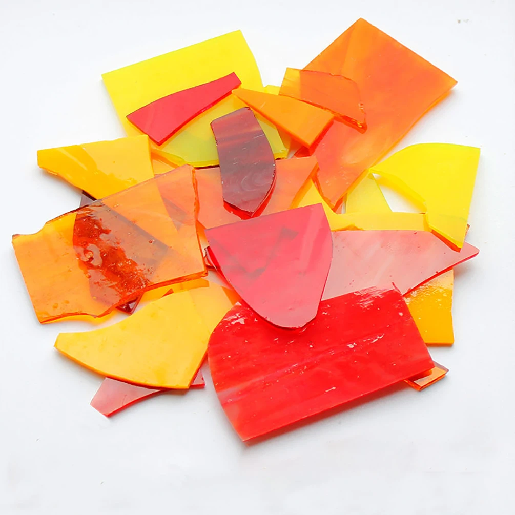 100g Irregular Mica Glass Mosaic Tiles Transparent Broken Glass Pieces for Craft DIY Wall Decorative Mosaic Materials