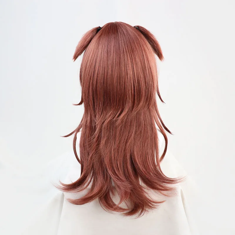 VTuber Inugami Korone Cosplay Wig Hololive Gamers Girl Ears Long Wavy Braided Hair Brown Braids Synthetic Hair + Wig Cap