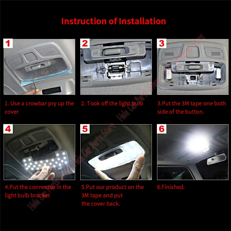 Car Interior Roof Light 6500K LED Car Dome Reading Light for Suzuki Jimny JB64 Jb74 2018-2020 Night Light Ceiling Signal Lamp