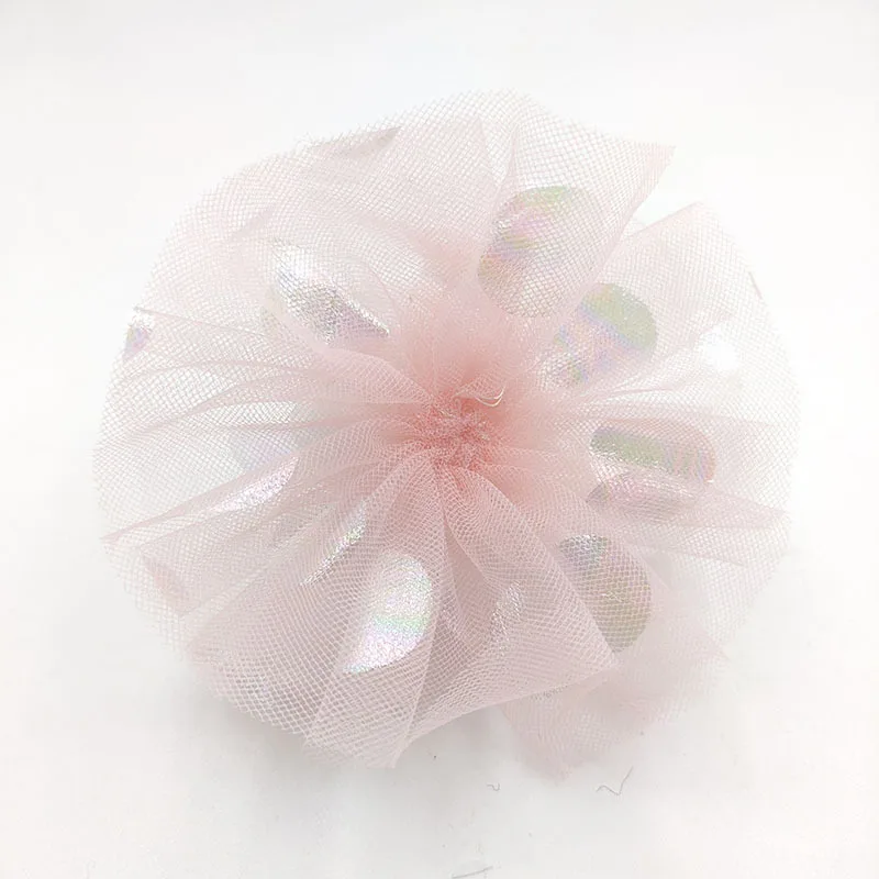 Flower Appliques for Craft Clothes, 9cm Mesh, Big Wave Point,  Sewing Supplies, DIY Hair Clip Accessories, 10 PCs/Lot