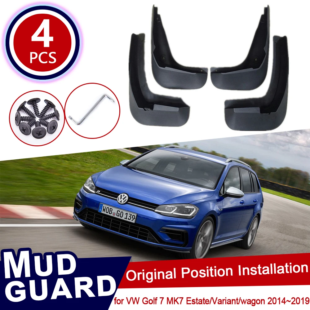 for VW Golf 7 MK7 Estate Variant wagon 2014~2019 AU Car Mud Flaps Mudguard Splash Guards Fender Mudflaps 2015 2016 2017 2018