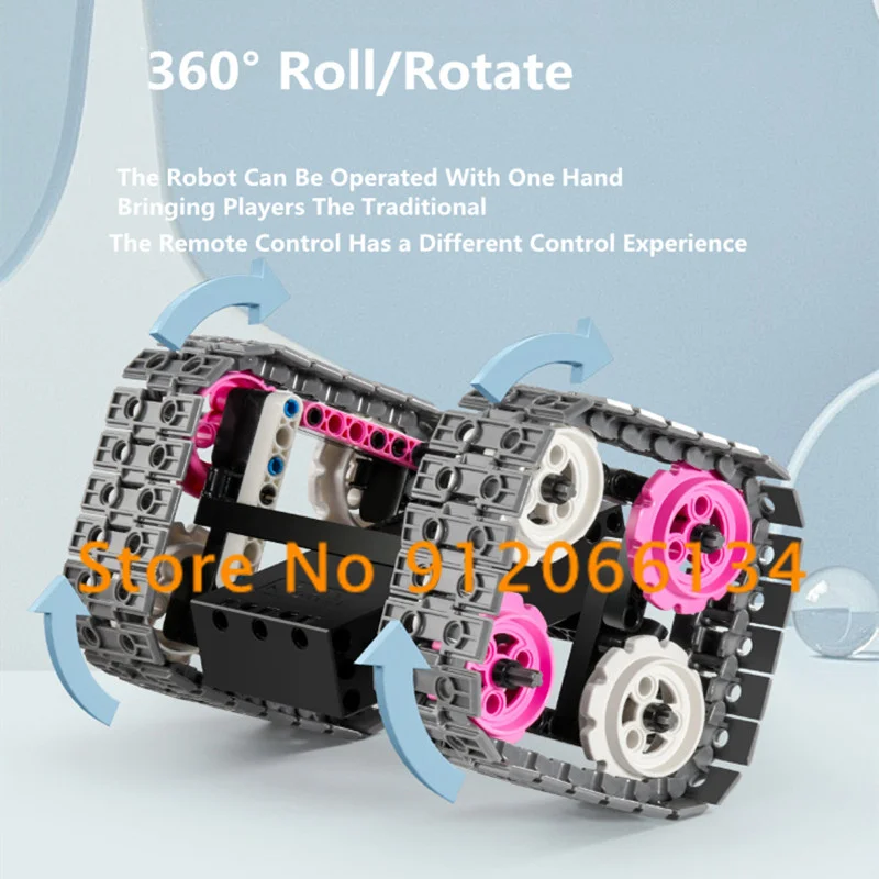 Smart Programming RC Robot 360°Rotation 408PCS DIY Assembly Blocks 3 Styles Gravity Sensor Dual Remote Control RC Tank Toys Gift