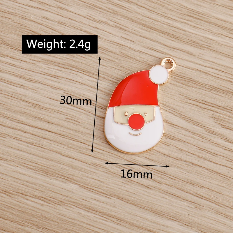 10 stücke Mix Emaille Weihnachten Charms für Schmuck Machen Santa Claus Baum Handschuhe Charms Anhänger für DIY Halsketten Ohrringe Geschenke – Detail 19
